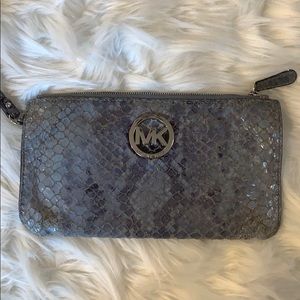 Gray Snakeskin Michael Kors Wristlet